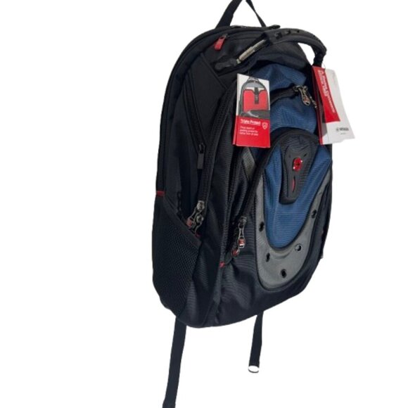 Wenger Ibex ScanSmart Unisex 17" Laptop Backpack w/Tablet Pocket Black/Blue/Grey - Picture 3 of 12